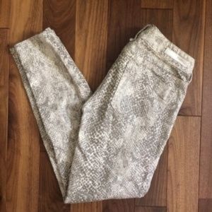 Express Snake Print Skinny Ankle Jeans